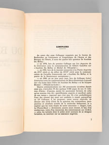 Du Bellay. Actes du Colloque International d'Angers du 26 au 29 Mai 1989 (2 Tomes - Complet)
