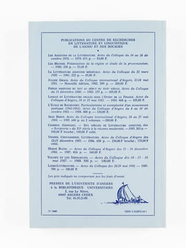 Du Bellay. Actes du Colloque International d'Angers du 26 au 29 Mai 1989 (2 Tomes - Complet). Collectif ; Centre de Recherches en Littérature et ...
