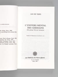 L'univers mental des Germains.