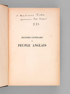 Histoire littéraire du Peuple anglais. Des origines à la  Renaissance [ Edition originale - Livre dédicacé par l'auteur ]. JUSSERAND, Jean Jules