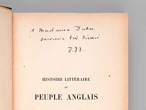 Histoire littéraire du Peuple anglais. Des origines à la  Renaissance [ Edition originale - Livre dédicacé par l'auteur ]. JUSSERAND, Jean Jules