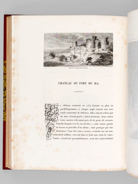 Histoire des Monuments anciens et modernes de la Ville de Bordeaux (2 Tomes - Complet) [ Edition originale ] [ Avec une quittance autographe signée ...