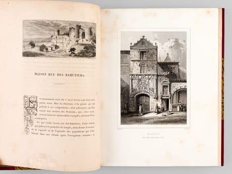 Histoire des Monuments anciens et modernes de la Ville de Bordeaux (2 Tomes - Complet) [ Edition originale ] [ Avec une quittance autographe signée ...