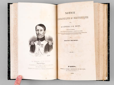 [ Recueil de 6 titres : ] Notice historique sur François de Bastard, comte d'Estang, pair de France [ Edition originale ] [ Suivi de : ] Notice biographique et historique, sur le Général J.-B. Dupin, Baron de l'Empire, Ancien Colonel des Chasseurs à Pied de la Garde, par Eugène Dauriac [ Edition originale ] [ Suivi de : ] Notice biographique sur M. Lacave-Laplagne-Barris, Président à la Cour de Cassation, Ancien Pair de France [ Edition originale - Livre dédicacé par l'auteur ] [ Suivi de : ]  Précis historique sur la Vie et les Travaux de Jean Darcet, Membre du Sénat Conservateur de l'Institut National, etc., par Michel-J.-J. Dizé [ Edition originale ] [ Suivi de : ] Eloge historique de Jean-Charles Borda, Membre de l'Institut national, né à Dax, département des Landes, le 4 mai 1733, par S. F. Lacroix [ Edition originale ] [ Suivi de : ]  Eloge historique de Jean-Jacques Lamarque, Vicaire Général du Diocèse de Bayonne, suivi d'une Notice sur la vie de M. l'Abbé Bilhère, Supérieur Général des Missions Etrangères, par M. l'Abbé Desmazures [ Edition originale ]
