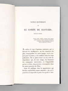 [ Recueil de 6 titres : ] Notice historique sur François de Bastard, comte d'Estang, pair de France [ Edition originale ] [ Suivi de : ] Notice biographique et historique, sur le Général J.-B. Dupin, Baron de l'Empire, Ancien Colonel des Chasseurs à Pied de la Garde, par Eugène Dauriac [ Edition originale ] [ Suivi de : ] Notice biographique sur M. Lacave-Laplagne-Barris, Président à la Cour de Cassation, Ancien Pair de France [ Edition originale - Livre dédicacé par l'auteur ] [ Suivi de : ]  Précis historique sur la Vie et les Travaux de Jean Darcet, Membre du Sénat Conservateur de l'Institut National, etc., par Michel-J.-J. Dizé [ Edition originale ] [ Suivi de : ] Eloge historique de Jean-Charles Borda, Membre de l'Institut national, né à Dax, département des Landes, le 4 mai 1733, par S. F. Lacroix [ Edition originale ] [ Suivi de : ]  Eloge historique de Jean-Jacques Lamarque, Vicaire Général du Diocèse de Bayonne, suivi d'une Notice sur la vie de M. l'Abbé Bilhère, Supérieur Général des Missions Etrangères, par M. l'Abbé Desmazures [ Edition originale ]