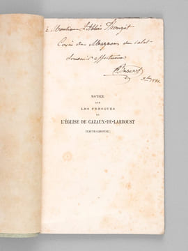 Notice sur les Fresques de l'Eglise de Cazaux-de-Larboust (Haute-Garonne) [ Edition originale - Livre dédicacé par l'auteur ]. BERNARD, B.