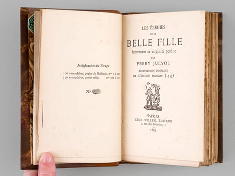 Les Elégies de la Belle Fille lamentant sa virginité perdue par Ferry Julyot. Réimpression complète de l'édition princeps (1557). JULYOT, Ferry