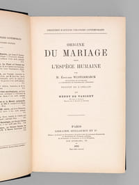 Origine du Mariage dans l'Espèce humaine