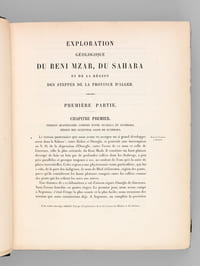 Exploration géologique du Beni Mzab, du Sahara et de la Région des Steppes de la Province d'Alger [ Edition originale ]
