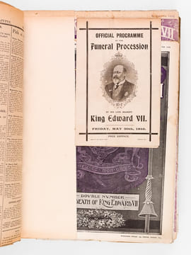 Album Souvenir des Funérailles du Roi Edouard VII. Recueil de Journaux et Documents - Souvenir Album of the Funeral of King Edward VII. Collection of ...