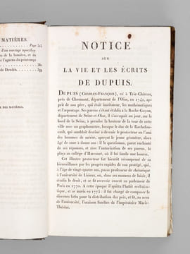Abrégé de l'Origine de tous les Cultes. DUPUIS