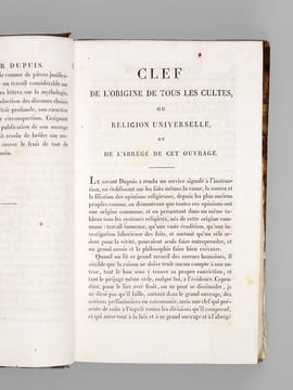 Abrégé de l'Origine de tous les Cultes. DUPUIS