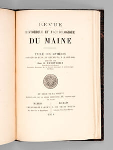 Table des matières contenues dans les vingt premiers volumes de la Revue historique et archéologique du Maine, dressée par l'abbé Em. Chambois [ Suivi de : ] Table des matières contenues  dans les Volumes XXI à XL (1887-1891) dressée par Dom B. Heurtebize [ Suivi de : ] Table des matières contenues  dans les Volumes XLI à LX (1897-1906) 