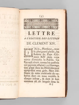 [ Recueil factice de quelques Pièces concernant des Lettres apocryphes du Pape Clément XIV, attribuées par l'abbé Grozier à M. Caraccioli ] Lettre à ...
