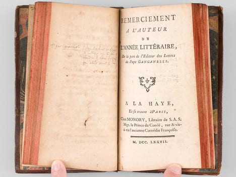 [ Recueil factice de quelques Pièces concernant des Lettres apocryphes du Pape Clément XIV, attribuées par l'abbé Grozier à M. Caraccioli ] Lettre à ...
