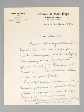 [ Lot de 4 lettres autographes signées ] 1 L.A.S. de 3 pages, datée du 11 mars 1924: Raymond Escholier y présente un bref curriculum vitae, avec le ...