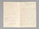 [ Lot de 2 belles pièces autographes signées ] 1 L.A.S. de 3 pp., datée du 12 mai 1908: «Mon cher ami, il pleut, mais ton article sur le Briseur de ...