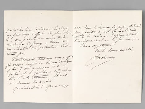 [ Lot de 2 lettres autographes signées, à en-tête de l’Ecole Française de Rome ] 1 L.A.S. datée du 21 avril 1903: Mon cher ami, C’est aujourd’hui la ...
