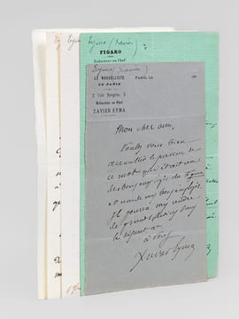 [ Lot de 5 lettres autographes signées ] 1 L.A.S. d’une page datée du 24 rue de Milan: «Mon cher monsieur, Je vous laisse cy joint mon volume des ...