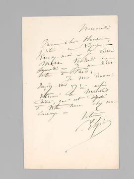 [ Lot de 5 lettres autographes signées ] 1 L.A.S. d’une page datée du 24 rue de Milan: «Mon cher monsieur, Je vous laisse cy joint mon volume des ...