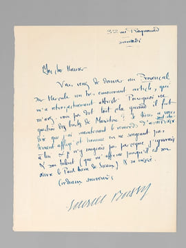 [2 lettres autographes signées : ] 1 L.A.S. de 2 pages : "Mon Cher Hauser, Mariéton me communique votre démission de secrétaire général du Félibrige, ...
