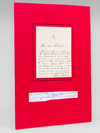 [ Lettre autographe signée adressée à l'écrivain Emile Erckmann : ] 1 L.A.S. d'une page, non datée : "Mon cher Erckmann, Je viens de faire un traité avec M. Arnold Hirsch pour la traduction allemande de mes ouvrages. Peut-être ne vous serait-il pas désagréable de tirer cette deuxième monture de votre sac. Madame Sand, Dumas fils, Feuillet, tous vos pairs ont traité avec M. Hirsch, et ils s'en louent. Je souhaite que vous vous entendiez avec lui, et je vous serre cordialement la main".