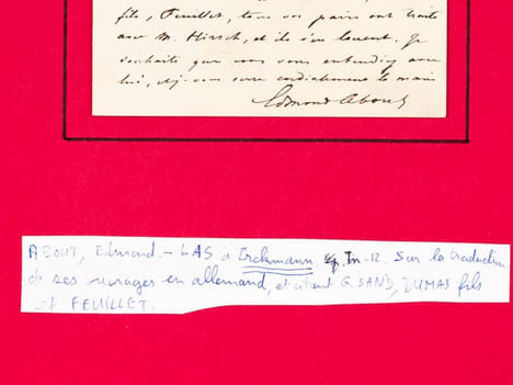 [ Lettre autographe signée adressée à l'écrivain Emile Erckmann : ] 1 L.A.S. d'une page, non datée : "Mon cher Erckmann, Je viens de faire un traité ...