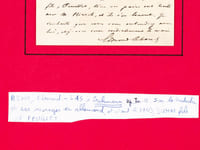 [ Lettre autographe signée adressée à l'écrivain Emile Erckmann : ] 1 L.A.S. d'une page, non datée : "Mon cher Erckmann, Je viens de faire un traité avec M. Arnold Hirsch pour la traduction allemande de mes ouvrages. Peut-être ne vous serait-il pas désagréable de tirer cette deuxième monture de votre sac. Madame Sand, Dumas fils, Feuillet, tous vos pairs ont traité avec M. Hirsch, et ils s'en louent. Je souhaite que vous vous entendiez avec lui, et je vous serre cordialement la main".