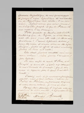 [ 3 lettres autographes signées adressées à Melchior Barthès : ] 1 L.A.S. de 2 pages datée de Marseille le 17 avril 1874 : [ Marius Bourrely se ...