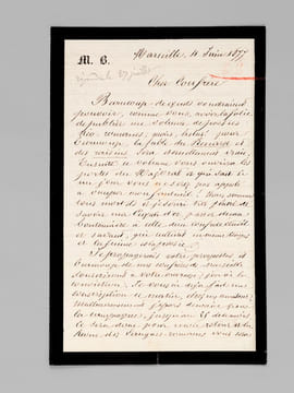 [ 3 lettres autographes signées adressées à Melchior Barthès : ] 1 L.A.S. de 2 pages datée de Marseille le 17 avril 1874 : [ Marius Bourrely se ...