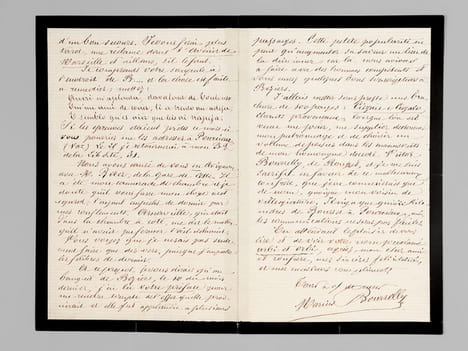[ 3 lettres autographes signées adressées à Melchior Barthès : ] 1 L.A.S. de 2 pages datée de Marseille le 17 avril 1874 : [ Marius Bourrely se ...