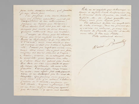 [ 3 lettres autographes signées adressées à Melchior Barthès : ] 1 L.A.S. de 2 pages datée de Marseille le 17 avril 1874 : [ Marius Bourrely se ...