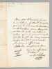 [ Lettre autographe signée adressée à Louis-Aimé Martin ] 1 L.A.S. affranchie d'une page datée du 12 novembre 1813, adressée à Louis Aimé Martin, rue ...