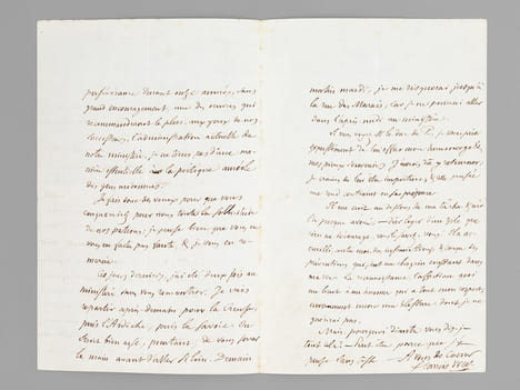 [ Lettre autographe signée : ] 1 L.A.S. datée de Louveciennes, 11 juillet 1864 : [ Il évoque ses recherches dans les archives de Seine-et-Marne et de ...