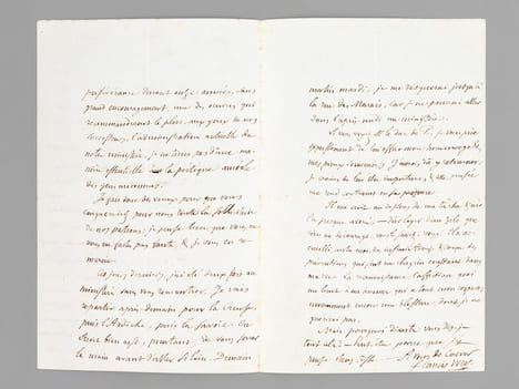 [ Lettre autographe signée : ] 1 L.A.S. datée de Louveciennes, 11 juillet 1864 : [ Il évoque ses recherches dans les archives de Seine-et-Marne et de ...