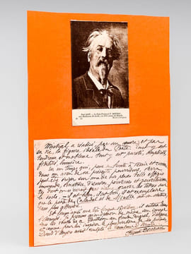 [ Pièce autographe signée, billet consacré à Frédéric Mistral : ] 1 P.A.S. d'une page : "Mistral a réalisé par son oeuvre et par sa vie la figure ...
