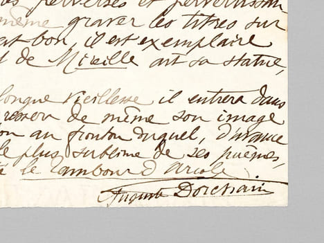 [ Pièce autographe signée, billet consacré à Frédéric Mistral : ] 1 P.A.S. d'une page : "Mistral a réalisé par son oeuvre et par sa vie la figure ...
