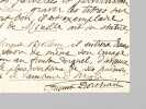 [ Pièce autographe signée, billet consacré à Frédéric Mistral : ] 1 P.A.S. d'une page : "Mistral a réalisé par son oeuvre et par sa vie la figure ...