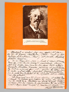 [ Pièce autographe signée, billet consacré à Frédéric Mistral : ] 1 P.A.S. d'une page : "Mistral a réalisé par son oeuvre et par sa vie la figure ...