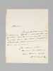 [ Lettre autographe signée - On joint le Discours de Berriat-Saint-Prix prononcé aux Funérailles de M. William Edwards : ] 1 L.A.S. d'une page, ...