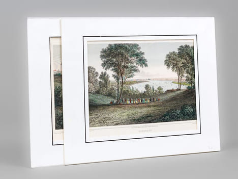 Banks of the Garonne near Bordeaux [ On joint: ] Bordeaux [ 2 gravures en couleurs ]. BATTY, Captain ; CORBOULD, G