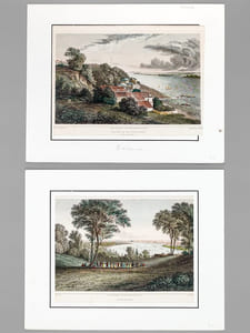 Banks of the Garonne near Bordeaux [ On joint: ] Bordeaux [ 2 gravures en couleurs ]