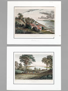 Banks of the Garonne near Bordeaux [ On joint: ] Bordeaux [ 2 gravures en couleurs ]. BATTY, Captain ; CORBOULD, G
