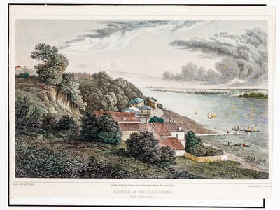 Banks of the Garonne near Bordeaux [ On joint: ] Bordeaux [ 2 gravures en couleurs ]