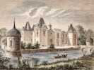 Château d'Issan (Cantenac - Médoc) à M. Gustave Roy [ Gravure originale en couleurs ]. LALLEMAND, Charles