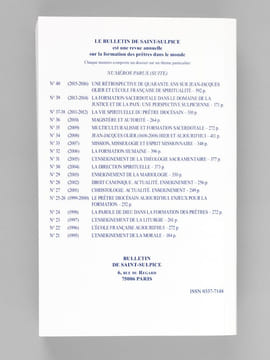 Bulletin de Saint-Sulpice. N° 40 : Une rétrospective de quarante ans sur Jean-Jacques Olier et l'Ecole française de spiritualité. A forty-year ...