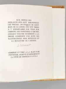 Poésies Mystiques. Illustrations originales gravées sur cuivre par Jean Ségalat.
