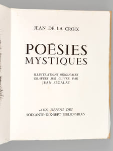 Poésies Mystiques. Illustrations originales gravées sur cuivre par Jean Ségalat.