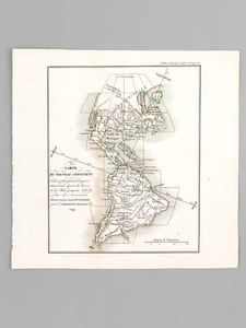 Matières générales - L'Homme - Géographie [ Lot de 8 planches coloriées au pinceau et 4 cartes doubles ] Figures relatives au système de la génération - Malformations humaines - Carte des deux régions polaires - Carte de l'Ancien Continent - Carte du Nouveau Continent - etc... 