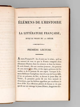 Elémens de l'Histoire de la Littérature Française jusqu'au milieu du 17e siècle [ Edition originale ]. CHARBONNIERES, A. de ; [ CHARBONNIERES, Antoine ...